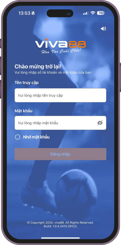 Đăng nhập trên app Viva88