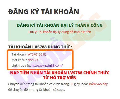 Tài khoản LVS788