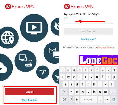 Đăng nhập tài khoản Express VPN