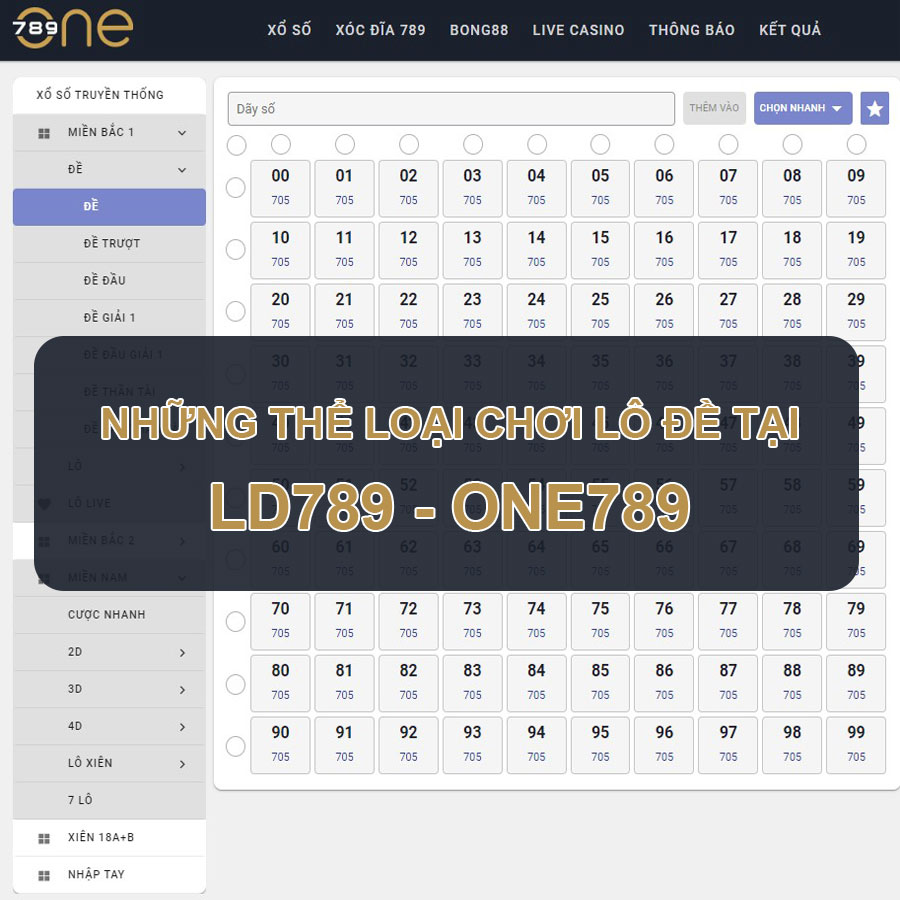 Những thể loại chơi lô đề có trong LD789 - ONE789